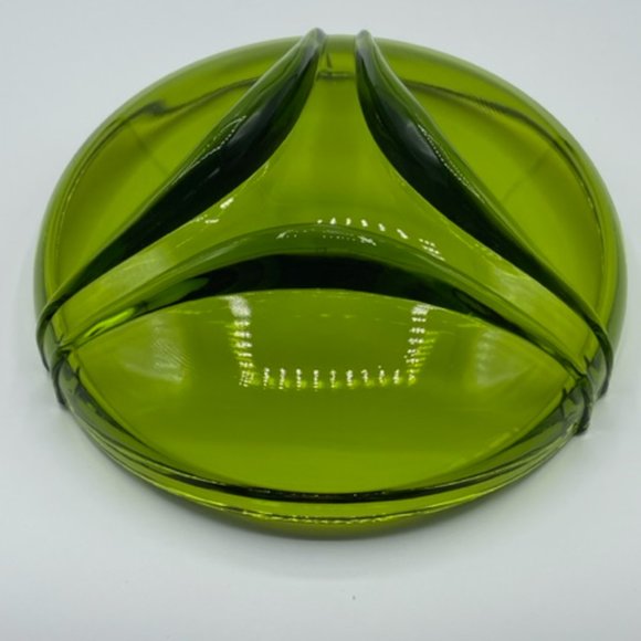 Viking Glass #6826 Epic Drape Ashtray/Bowl Avocado - Picture 6 of 8